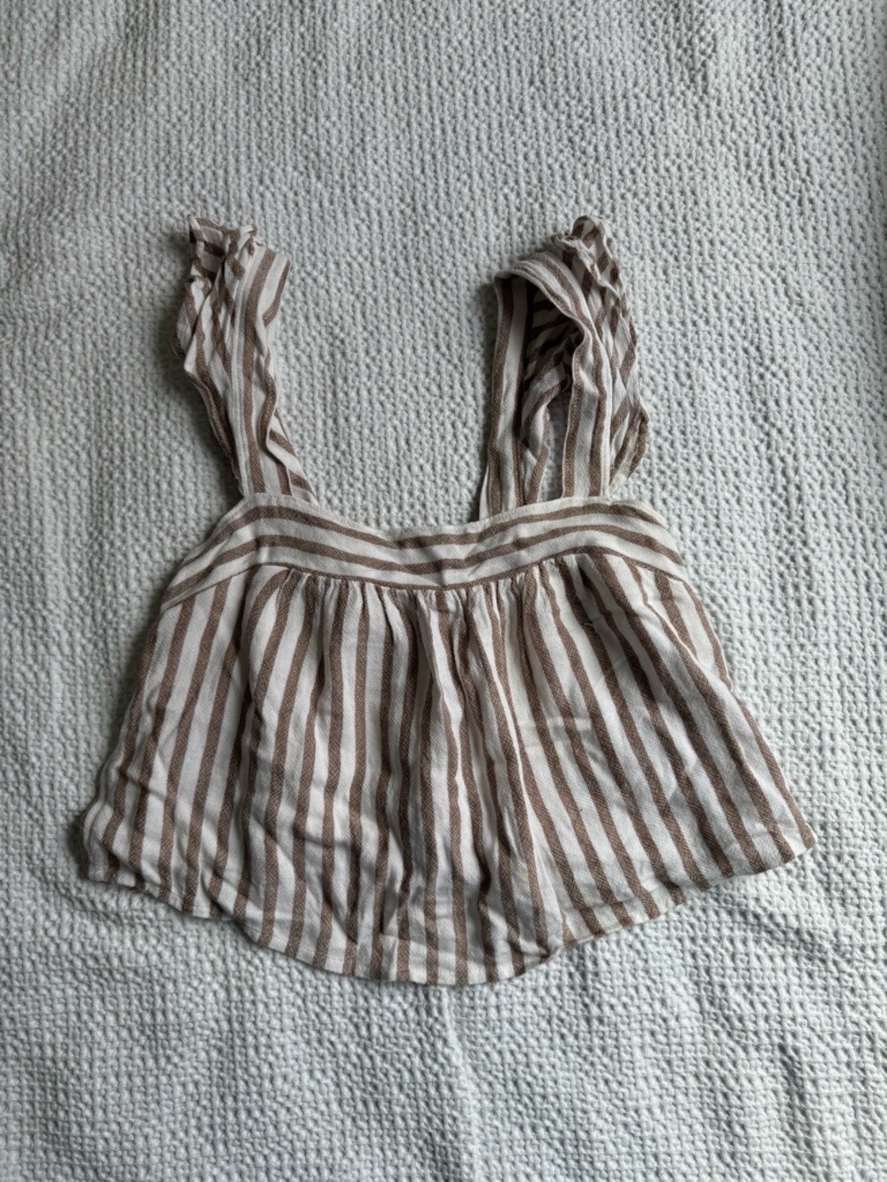 Abercrombie & Fitch Brown and White Striped Tank Crop